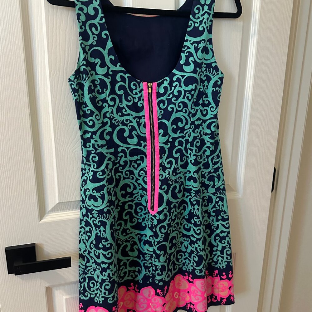Lilly Pulitzer Fountain Hopping Delia Shift Dress Size 6 - Picture 5 of 7
